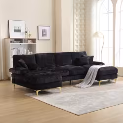 GOMYWAY Sectional Couches For Living Room Modular Sofa With Double Chaise U- Shaped Sofa Set With Chenille Fabric For Home Furniture GOMYWAY Sectional Couches For Living Room Modular Sofa With Double Chaise U- Shaped Sofa Set With Chenille Fabric For Home Furniture