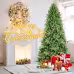 Artificial 6ft Green Christmas Tree With 1168 PE PVC Mixed Branch Tips, Hinged Premium & Foldable Base For Indoor Holiday Decorating