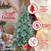 Artificial 6ft Blue Green Tint Christmas Tree With 1390 PE PVC Mixed Branch Tips, Memory Wire Iron Wire, Hinged Premium & Foldable Base For Indoor Holiday Decorating