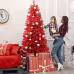Artificial 5ft Red Christmas Tree With 624 PVC Branch Tips, Hinged Premium & Foldable Base For Indoor Holiday Decorating