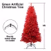 Artificial 5ft Red Christmas Tree With 624 PVC Branch Tips, Hinged Premium & Foldable Base For Indoor Holiday Decorating