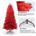 Artificial 5ft Red Christmas Tree With 624 PVC Branch Tips, Hinged Premium & Foldable Base For Indoor Holiday Decorating Artificial 5ft Red Christmas Tree With 624 PVC Branch Tips, Hinged Premium & Foldable Base For Indoor Holiday Decorating