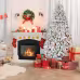 Artificial 4ft Flocked Christmas Tree With 366 PVC Branch Tips, Pine Conex21pcs, 150L Colorful Led, Memory Wire Iron Wire, Hinged Premium & Foldable Base For Indoor Holiday Decorating