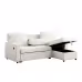 USTYLE Upholstery Sleeper Sectional Sofa With Storage Space, USB Port, 2 Cup Holders On Back Cushions