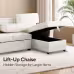 USTYLE Upholstery Sleeper Sectional Sofa With Storage Space, USB Port, 2 Cup Holders On Back Cushions USTYLE Upholstery Sleeper Sectional Sofa With Storage Space, USB Port, 2 Cup Holders On Back Cushions