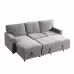 Upholstery Sleeper GREY Sectional Sofa With Storage Space, USB Port, 2 Cup Holders On Back Cushions Upholstery Sleeper GREY Sectional Sofa With Storage Space, USB Port, 2 Cup Holders On Back Cushions