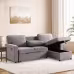 Upholstery Sleeper GREY Sectional Sofa With Storage Space, USB Port, 2 Cup Holders On Back Cushions Upholstery Sleeper GREY Sectional Sofa With Storage Space, USB Port, 2 Cup Holders On Back Cushions
