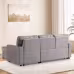 Upholstery Sleeper GREY Sectional Sofa With Storage Space, USB Port, 2 Cup Holders On Back Cushions