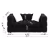 62.2length ,35.83inch Deepth ,human Body Structure For USA People, Marshmallow Sofa,boucle Sofa ,BLACK Color, 2 Seater