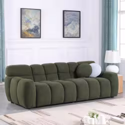 87.4 Length ,35.83inch Deepth ,human Body Structure For USA People, Marshmallow Sofa,boucle Sofa ,3 Seater, OLIVE GREEN BOUCLE 87.4 Length ,35.83inch Deepth ,human Body Structure For USA People, Marshmallow Sofa,boucle Sofa ,3 Seater, OLIVE GREEN BOUCLE
