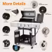 Propane Grill 3 Burner Barbecue Grill Stainless Steel Gas Grill With Side Burner For Outdoor BBQ, Camping