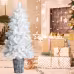 4 FT White Artificial Christmas Tree With Pot Stand, Potted Xmas Pine Tree With 200 Branch Tips For Holiday Party Office Home, White Tree 4 FT White Artificial Christmas Tree With Pot Stand, Potted Xmas Pine Tree With 200 Branch Tips For Holiday Party Office Home, White Tree