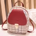 Ladies Check Lock Small Backpack One Shoulder Diagonal Handbag Coin Purse