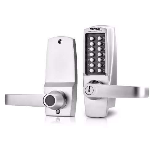 Mechanical Keyless Entry Door Lock, 14 Key Mechanical Door Lock With Keys, Mechanical Keypad Door Lock With Handle, Stainless Steel Waterproof Keyless Gate Lock, For Home Office Outdoor Garage