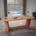 70.87-Inch Executive Computer Desk: Large Home Office Desk With Solid Wooden Pedestal, Industrial Wood Study Writing Table 70.87-Inch Executive Computer Desk: Large Home Office Desk With Solid Wooden Pedestal, Industrial Wood Study Writing Table