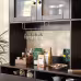 Multi-purpose Storage Cabinet145 X 39 X 171 Cm, Modern Design, With Changhong Glass Door, Wine Glass Holder, Multi-layered Storage Space, Black With Gold Decoration, Suitable For Home And Restaurant Multi-purpose Storage Cabinet145 X 39 X 171 Cm, Modern Design, With Changhong Glass Door, Wine Glass Holder, Multi-layered Storage Space, Black With Gold Decoration, Suitable For Home And Restaurant
