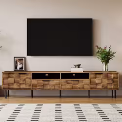 Mid Century TV Stand With 2 Drawers, Media Console Table For TVs Up To 85'', Entertainment Center With Storage For Living Room, Bedroom, Home Theatre Mid Century TV Stand With 2 Drawers, Media Console Table For TVs Up To 85'', Entertainment Center With Storage For Living Room, Bedroom, Home Theatre