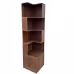 Corner BookShelf With Drawers,4-Tier Corner Bookshelf Bookcase With Baffle, Freestanding L Shaped Display Shelf Stand With Led Lights For Home Office, Living Room, Bedroom, Kitchen