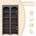 ON-TREND Free Standing 5 Tier Bookshelves, Bookcases Set Of 2, Farmhouse Two-Tone Storage Cabinet With Adjustable Shelves, Modern 72H Kitchen Pantry Cabinet For Living Room, Home Office, Grey