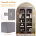 ON-TREND Free Standing 5 Tier Bookshelves, Bookcases Set Of 2, Farmhouse Two-Tone Storage Cabinet With Adjustable Shelves, Modern 72H Kitchen Pantry Cabinet For Living Room, Home Office, Grey