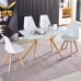Modern Minimalist StyleDining Table MDF Anti-Scratch Top Metal Shelf Metal Heat Transfer Legs Leveling Feet For Dining Room Kitchen Office Table X 1 White