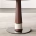 47 Inch Solid Wood Dining Table With 23 Inch Tempered Glass Lazy Susan Stainless Steel Base Round Kitchen Table Retro Fashion Home Restaurant Office Table
