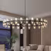 L005030-D48-P48B W1340P31077948 Inches Luxury Chandeliers Crystal Living Room Decorative Lights Simple Modern Dining Room LED Lighting,for Home Decor Bulbs Included Black