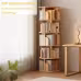 5 Tier Rotating Bookshelf, 360 Display Round Spinning Bookshelf, Space-Saving, Small Space Rotating Bookshelf Tower For Bedroom, Living Room, Home, Office, Wood Color