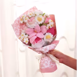 Handmade Crochet Flower Bouquet For Birthday,wedding,party Gift Handmade Crochet Flower Bouquet For Birthday,wedding,party Gift