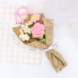 Handmade Crochet Flower Bouquet For Birthday,wedding,party Gift