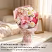 Handmade Crochet Pink Mixed Flower Bouquet, Knitted Yarn Everlasting Artificial Flowers, Pink Wrapped Floral Gift For Birthday, Mother's Day, Anniversary, Wedding & Home Table Decoration