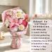 Handmade Crochet Pink Mixed Flower Bouquet, Knitted Yarn Everlasting Artificial Flowers, Pink Wrapped Floral Gift For Birthday, Mother's Day, Anniversary, Wedding & Home Table Decoration