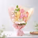 Pastel Hand Knitted Floral Bouquet, Forever Crochet Flower Gift For Women, Aesthetic Indoor Table Ornament