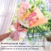 Pastel Hand Knitted Floral Bouquet, Forever Crochet Flower Gift For Women, Aesthetic Indoor Table Ornament