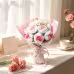 Soft Handmade Crochet Rose Bouquet, Everlasting Floral Memorial Gift, Aesthetic Indoor Home Decor