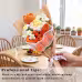 Handmade Crocheted Flower Bouquet, Orange Tulips And Lilies Matched With Roses And Tiny White Blossoms, Soft Yarn Everlasting Knitted Bouquet, Indoor Home Decorative Ornament