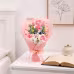 Handmade Knitted Crochet Bouquet, Pink Rose Tulip With Forget Me Not, Everlasting Artificial Yarn Flowers For Home Table Decor And Gift Handmade Knitted Crochet Bouquet, Pink Rose Tulip With Forget Me Not, Everlasting Artificial Yarn Flowers For Home Table Decor And Gift