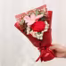 Handmade Crochet Knitted Bouquet, Red Rose & Pink Lily Everlasting Yarn Flowers, Romantic Floral Gift For Home Decor And Festivals