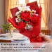 Handmade Crochet Bouquet, Red Roses & White Lily Everlasting Yarn Flowers, Romantic Eternal Floral Arrangement For Gifts Or Home Decoration Handmade Crochet Bouquet, Red Roses & White Lily Everlasting Yarn Flowers, Romantic Eternal Floral Arrangement For Gifts Or Home Decoration
