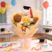 Graduation Handmade Crochet Bouquet, Knitted Sunflowers With Graduate Bear, Eternal Yarn Flower Gift For Graduation & Home Decoration Graduation Handmade Crochet Bouquet, Knitted Sunflowers With Graduate Bear, Eternal Yarn Flower Gift For Graduation & Home Decoration