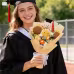 Graduation Handmade Crochet Bouquet, Knitted Sunflowers With Graduate Bear, Eternal Yarn Flower Gift For Graduation & Home Decoration Graduation Handmade Crochet Bouquet, Knitted Sunflowers With Graduate Bear, Eternal Yarn Flower Gift For Graduation & Home Decoration