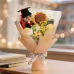 Handmade Crocheted Flower Bouquet, Graduate Figurine Paired With Crochet Sunflower Blossoms, Soft Yarn Everlasting Crochet Bouquet, Indoor Home Decorative Ornament