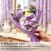 Handmade Crochet Purple Yarn Flower Bouquet, Everlasting Crochet Lily Tulip Rose Arrangement, Artificial Forever Floral Bouquet For Home Decor, Anniversary & Holiday Gifts