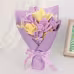 Handmade Crochet Tulip Bouquet, Everlasting Soft Yarn Crochet Purple Yellow Mixed Tulip Flowers, Eternal Handmade Crochet Floral Ornament For Home Decor, Anniversary, Birthday & Holiday Gifts