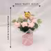 Handmade Crochet Flower Bouquet, Cute Little Bee Dolls Paired With Colorful Blossoms, Soft Yarn Everlasting Crochet Bouquet, Indoor Home Tabletop Decorative Ornament