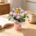 Handmade Crochet Flower Bouquet, Cute Little Bee Dolls Paired With Colorful Blossoms, Soft Yarn Everlasting Crochet Bouquet, Indoor Home Tabletop Decorative Ornament