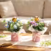 Handmade Crochet Flower Bouquet, Cute Little Bee Dolls Paired With Colorful Blossoms, Soft Yarn Everlasting Crochet Bouquet, Indoor Home Tabletop Decorative Ornament