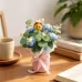 Handmade Crochet Flower Bouquet, Cute Little Bee Dolls Paired With Colorful Blossoms, Soft Yarn Everlasting Crochet Bouquet, Indoor Home Tabletop Decorative Ornament