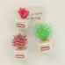 Handmade Crochet Potted Fridge Magnet Set With Red Tone Artificial Succulent Green Plants Soft Yarn Crochet Flower Pot Indoor Home Magnetic Decoration Ornament