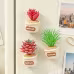 Handmade Crochet Potted Fridge Magnet Set With Red Tone Artificial Succulent Green Plants Soft Yarn Crochet Flower Pot Indoor Home Magnetic Decoration Ornament Handmade Crochet Potted Fridge Magnet Set With Red Tone Artificial Succulent Green Plants Soft Yarn Crochet Flower Pot Indoor Home Magnetic Decoration Ornament
